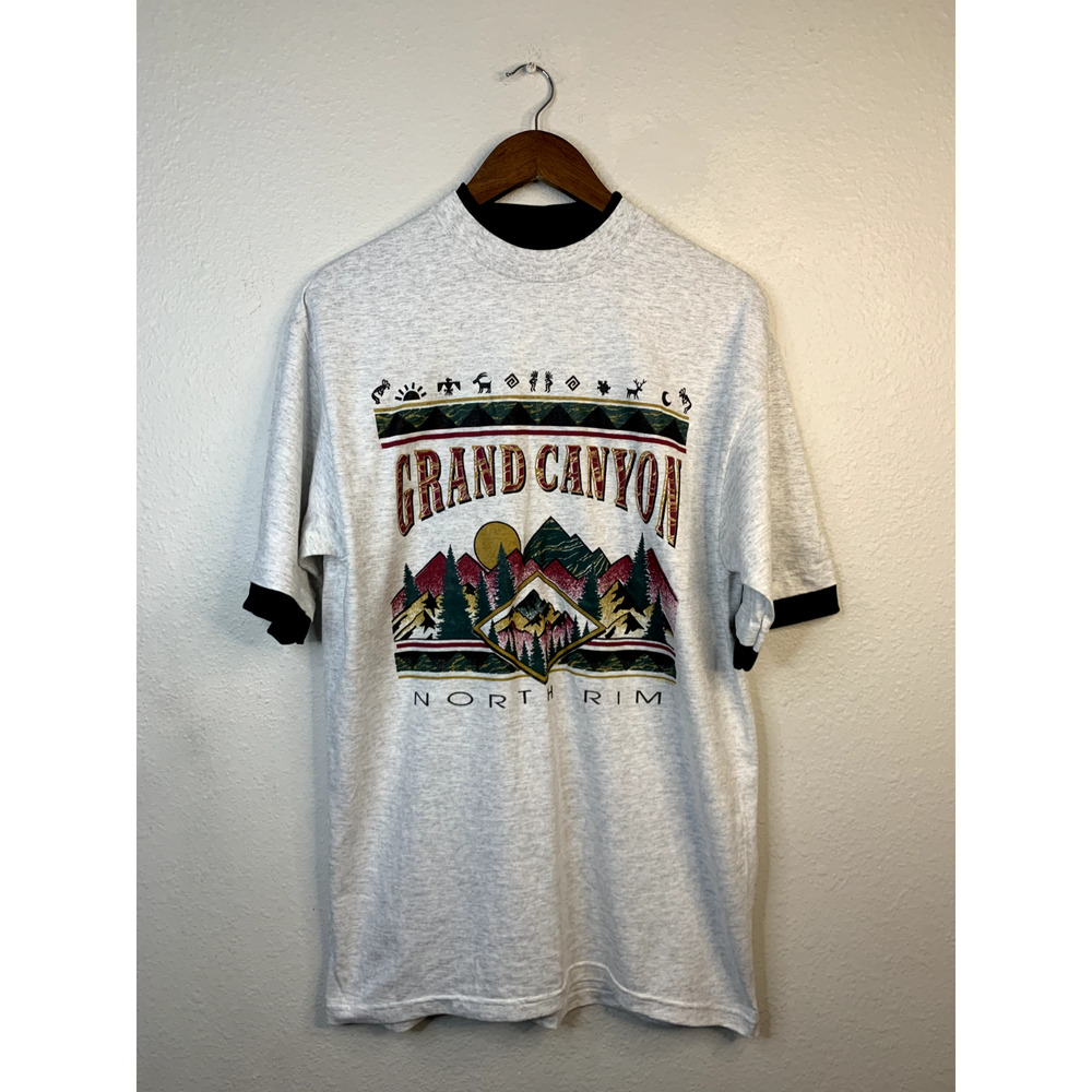 Vintage Grand Canyon North Rim Shirt Tee Mountains Graphic 90s VTG Signal Large